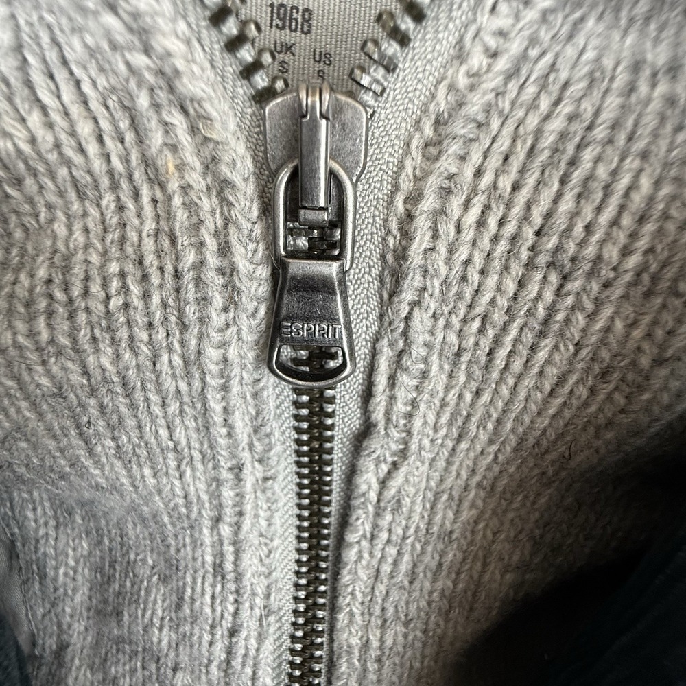 Vtg Esprit Teal Corduroy Trucker Jacket Removable Lambswool Dickey Y2K Size‎ S - Picture 13 of 16
